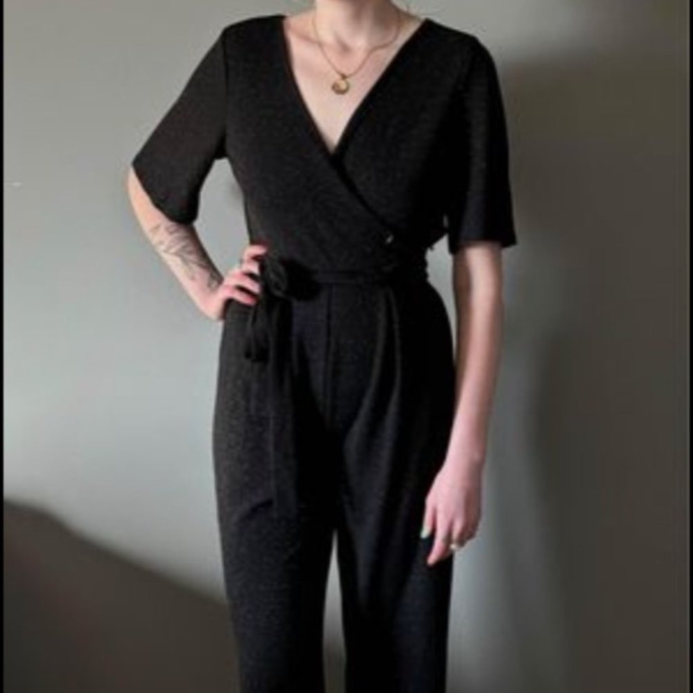 Cute Sparkle Black Jumpsuit Women's Size M